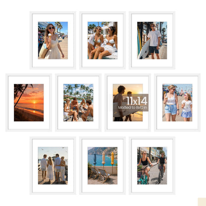 upsimples 5x7 Picture Frame, Photo Collage Wall Decor Set of 10, Black
