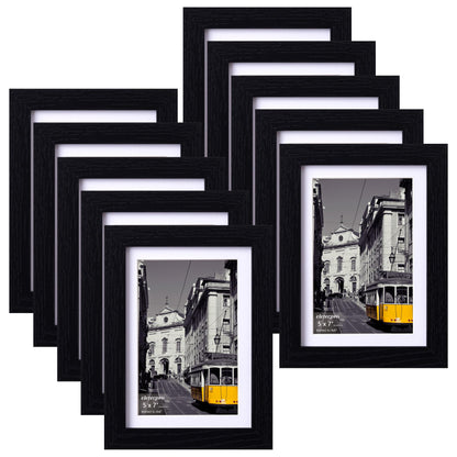 eletecpro 8x10 Picture Frames, Acrylic Cover, Black, Set of 10