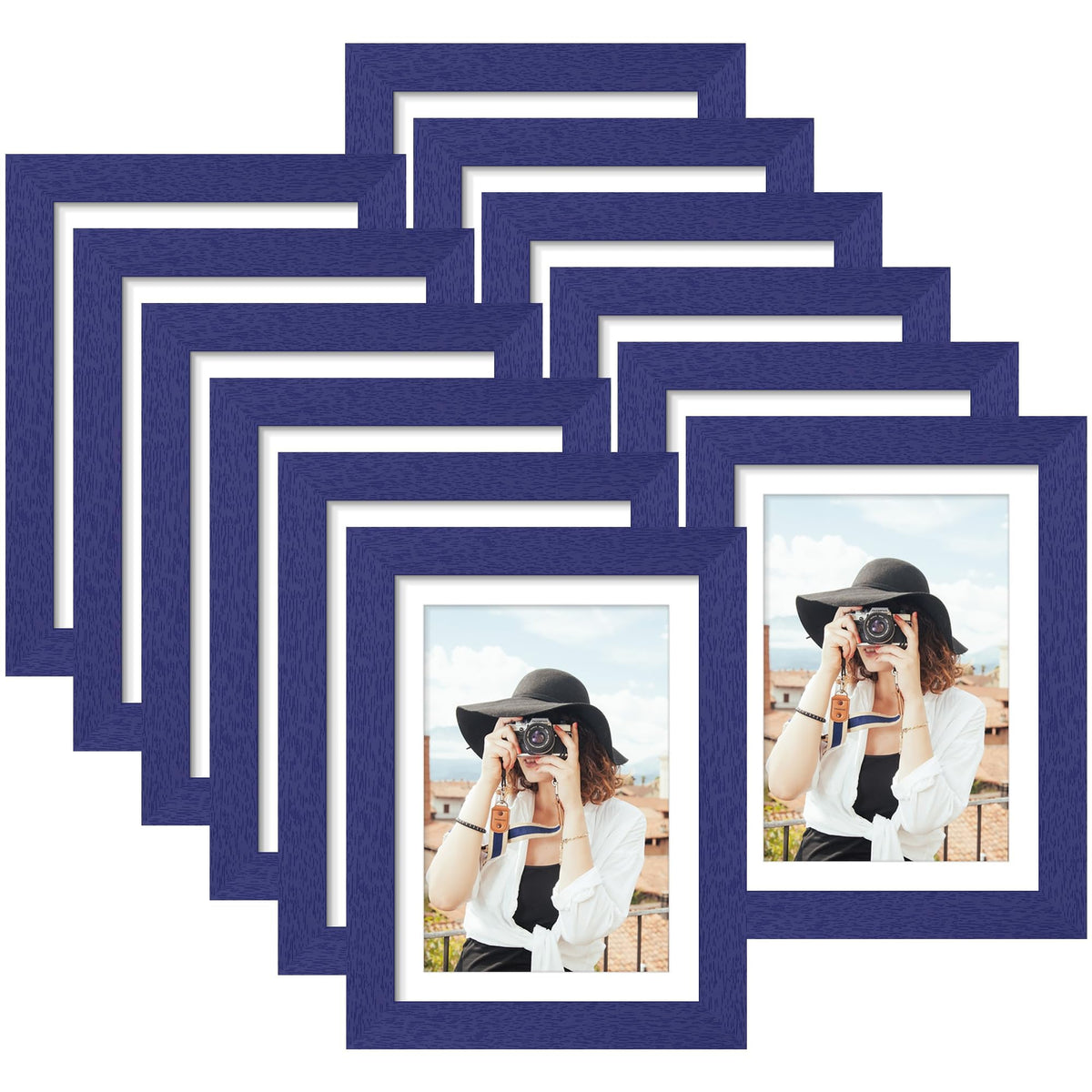 Picrit 8x10 Picture Frame Set of 12, Modern Gallery Wall Frames, Black