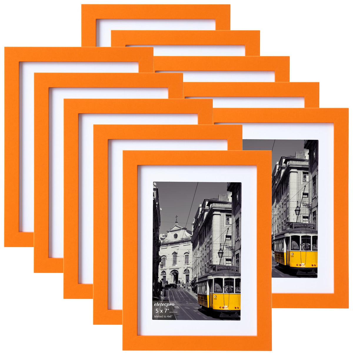 eletecpro 8x10 Picture Frames, Acrylic Cover, Black, Set of 10