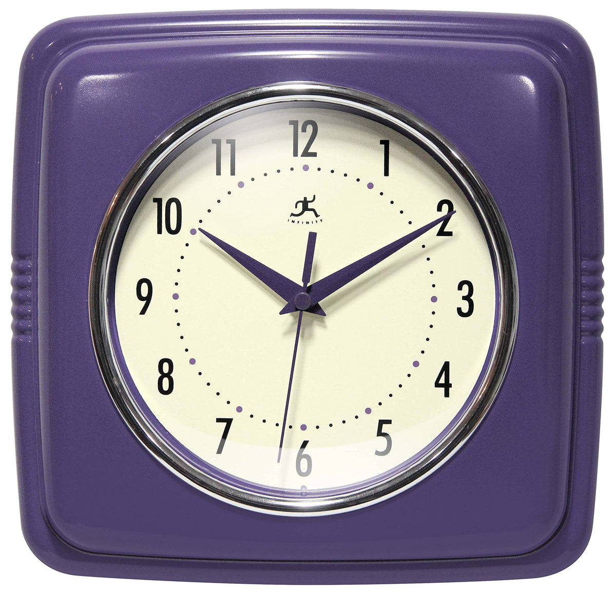 Infinity Instruments Retro Wall Clock for Living Room – Silent