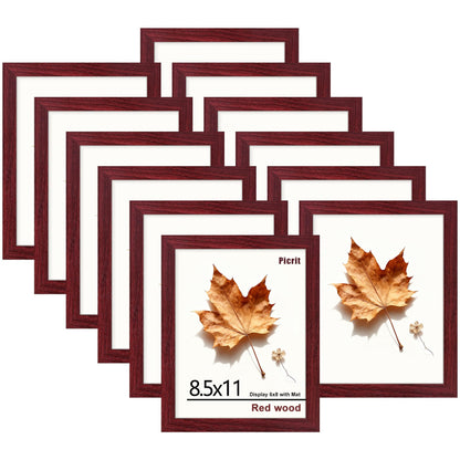Picrit 8x10 Picture Frame Set of 12, Modern Gallery Wall Frames, Black