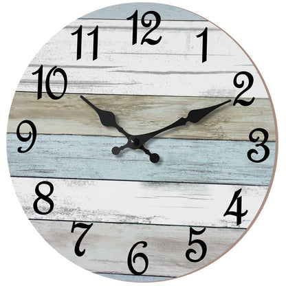 CHYLIN Wall Clock Non-Ticking Battery Operated Silent Rustic Coastal