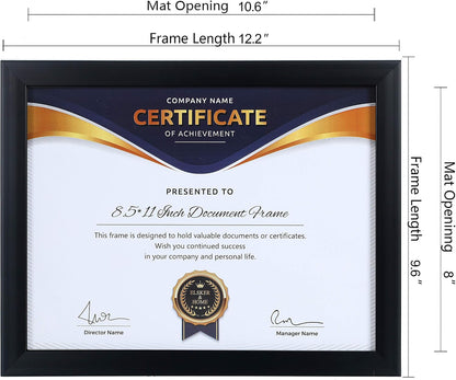 ELSKER&HOME 8.5x11 Picture Frame Certificate Document Frame 6 Pack Glass