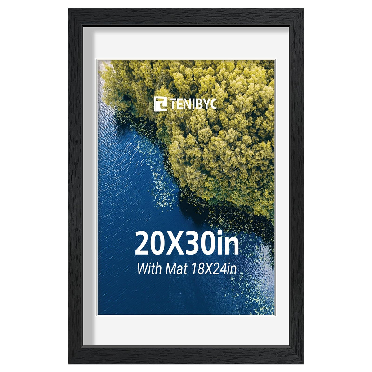 5x7 picture frame 4 Pack, 4x6 Mat, Black Wood, Glass, for Photo