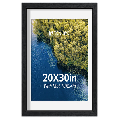 5x7 picture frame 4 Pack, 4x6 Mat, Black Wood, Glass, for Photo