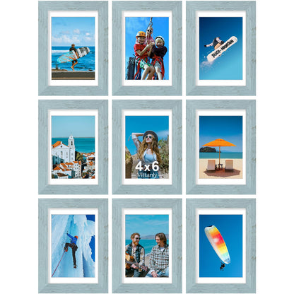 Vittanly 8x10 Picture Frames Set of 9 for Wall or Tabletop Display, Black