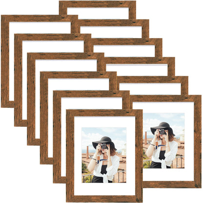 Picrit 8x10 Picture Frame Set of 12, Modern Gallery Wall Frames, Black
