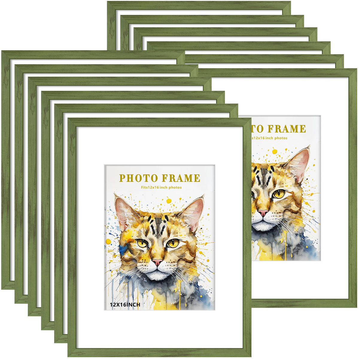 Picrit 8x10 Picture Frame Set of 12, Modern Gallery Wall Frames, Black