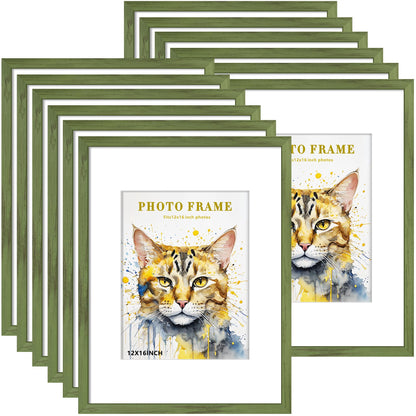Picrit 8x10 Picture Frame Set of 12, Modern Gallery Wall Frames, Black
