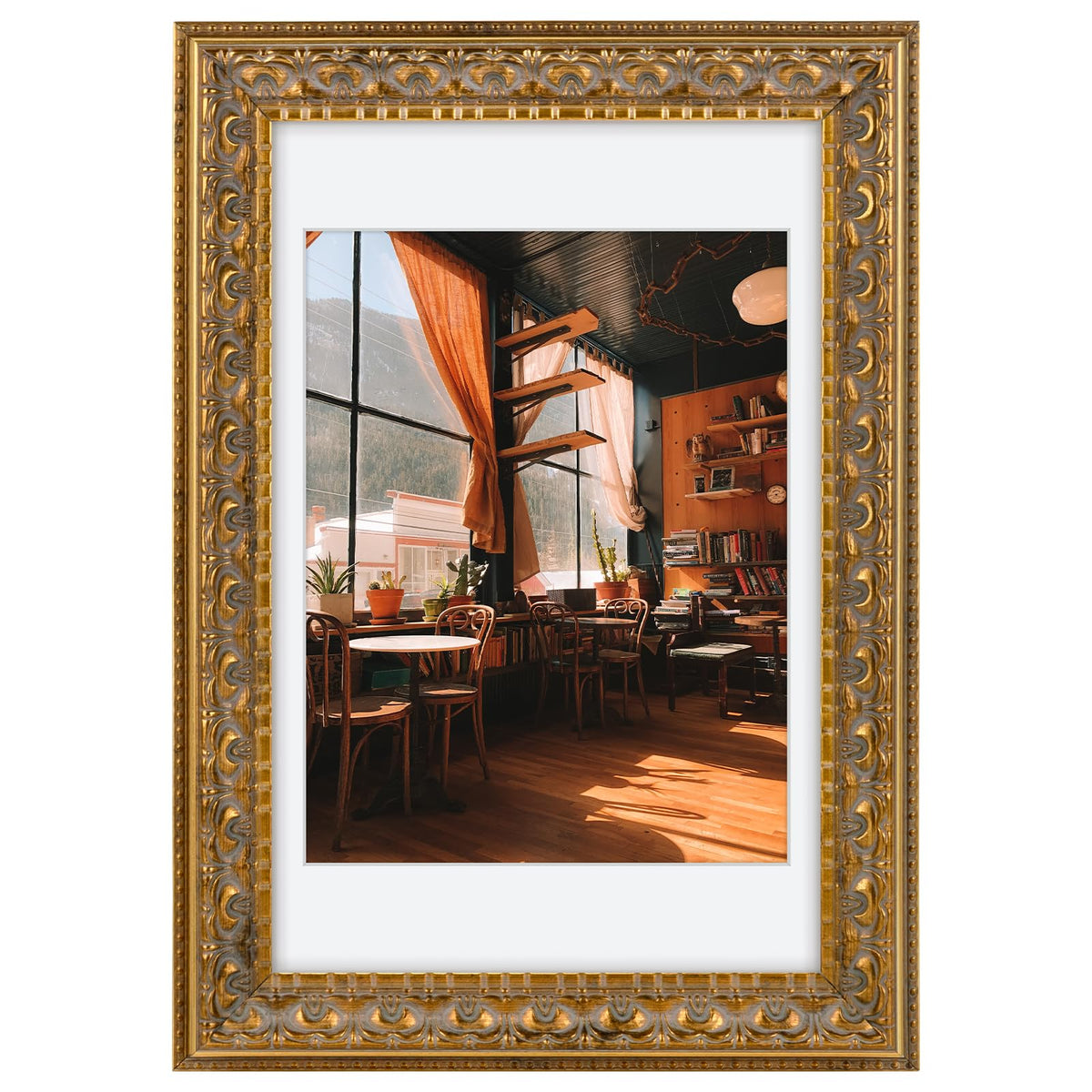 Golden State Art 11x14 Bronze Photo Frame White Mat for 8x10 Real Glass