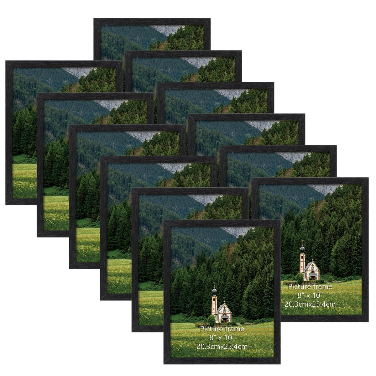 HORLIMER 8x10 Picture Frame Set of 15, Black Picture Frames Display 8 by 10 Photo for Wall or Tabletop