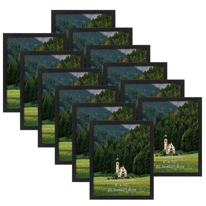 HORLIMER 8x10 Picture Frame Set of 15, Black Picture Frames Display 8 by 10 Photo for Wall or Tabletop