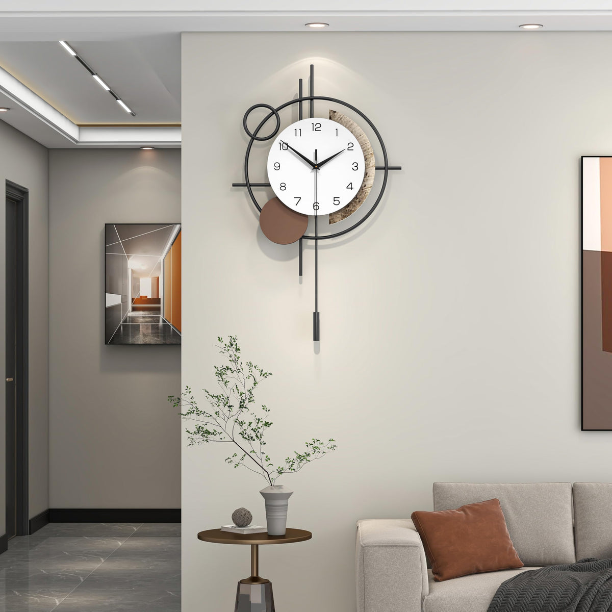 Wall Clock for Living Room Decor Modern Clock Pendulum Silent