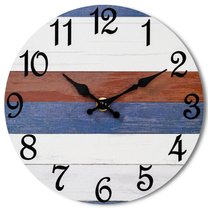CHYLIN Wall Clock Non-Ticking Battery Operated Silent Rustic Coastal