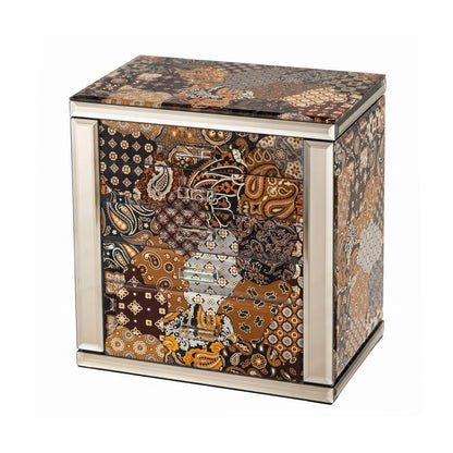 High End Glass Jewelry Box for Women, 7 Layer, Gold