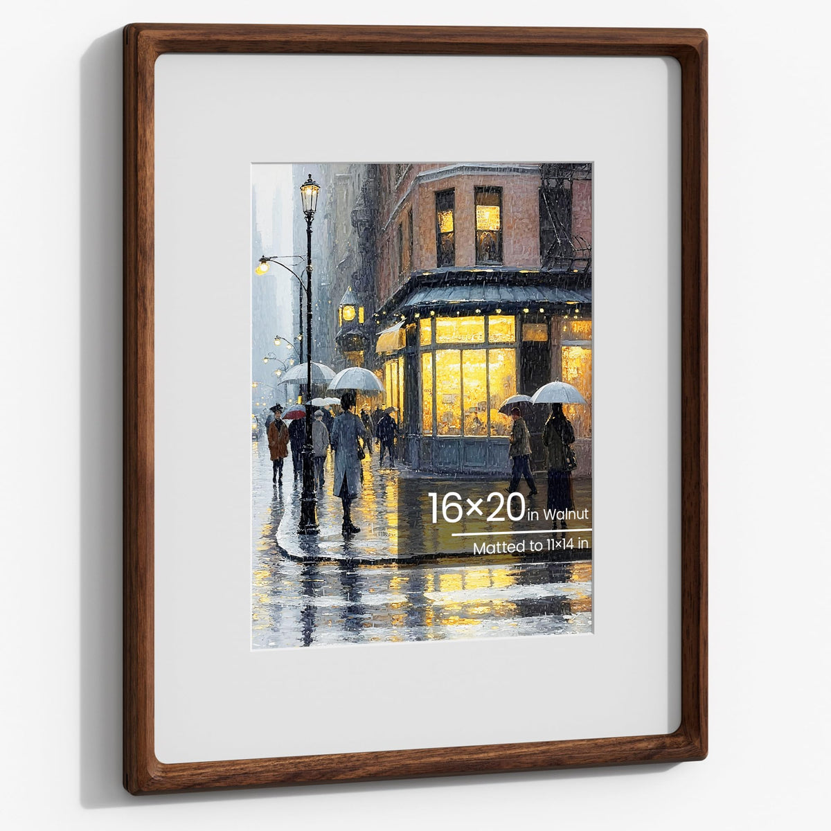 11x14 Picture Frame, Walnut Wooden Picture Frames for Wall Matted 8x10