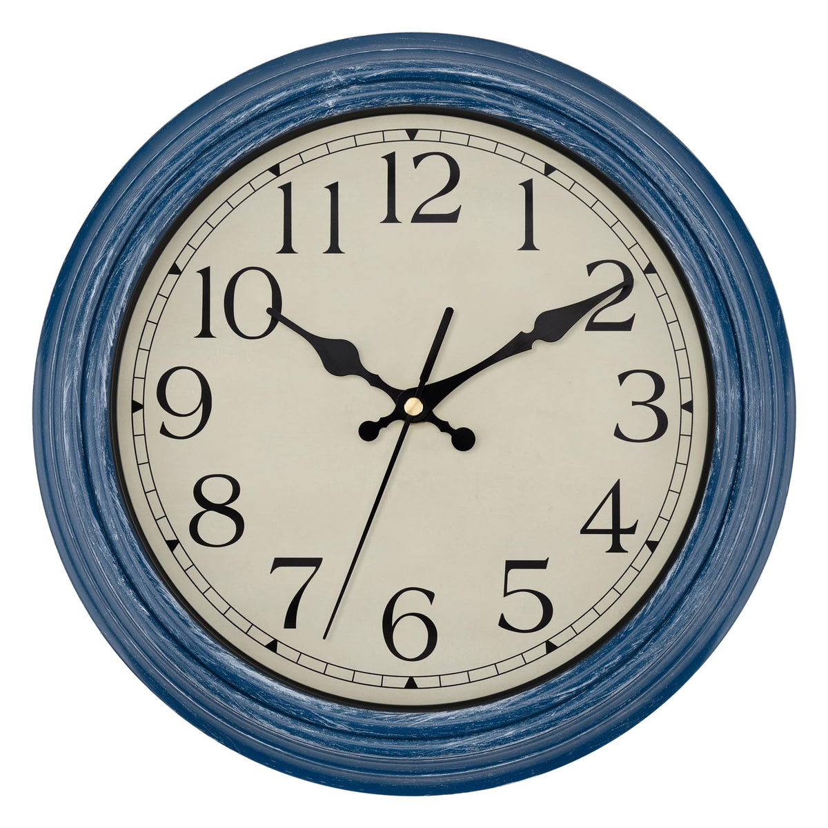 Foxtop 12 Inch Retro Wall Clock Round Silent Battery Operated Clock, Bronze