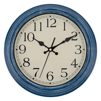 Foxtop 12 Inch Retro Wall Clock Round Silent Battery Operated Clock, Bronze