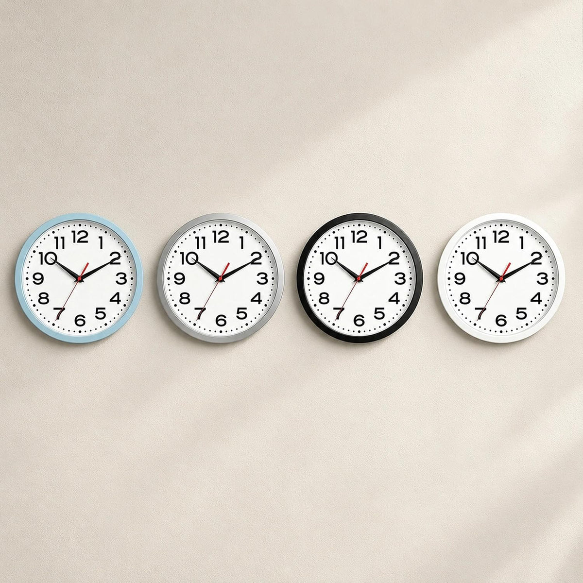 Roymnie 8 Inch Small Wall Clock, Battery Operated Silent Non Ticking Black