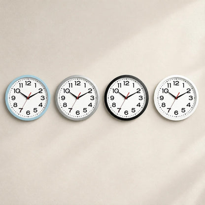 Roymnie 8 Inch Small Wall Clock, Battery Operated Silent Non Ticking Black