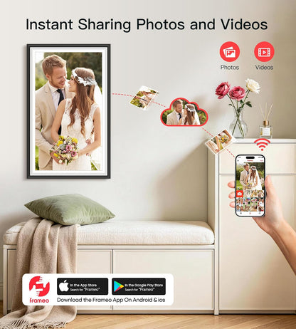 64GB Frameo 15.6" Digital Picture Frame WiFi, Large Electronic Photo Frames