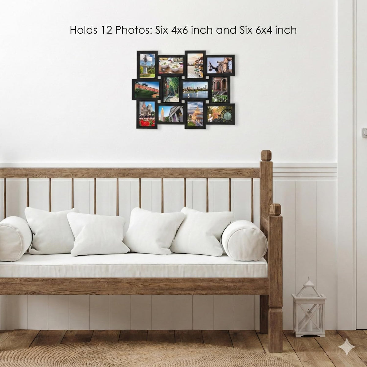 MELANNCO Collage Picture Frame 18x23 Inch Black - Holds 12 Photos in 4x6 and 6x4 Formats - Wall Display for Home Decor, Horizontal or Vertical Hanging