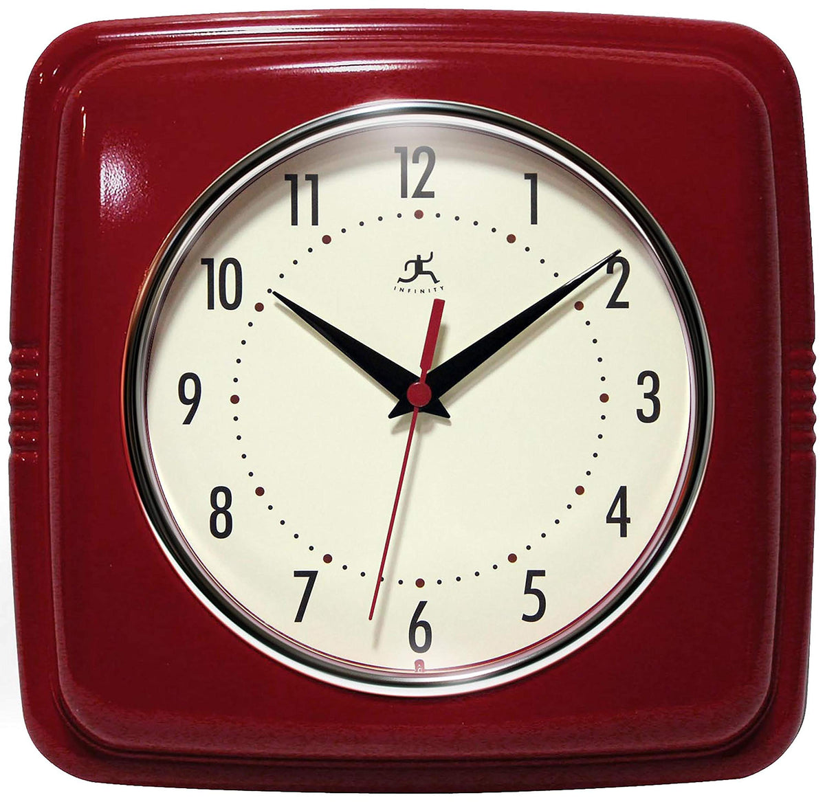 Infinity Instruments Retro Wall Clock for Living Room – Silent