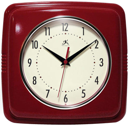 Infinity Instruments Retro Wall Clock for Living Room – Silent