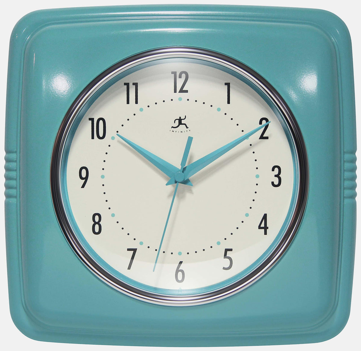 Infinity Instruments Retro Wall Clock for Living Room – Silent