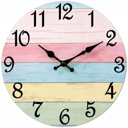 CHYLIN Wall Clock Non-Ticking Battery Operated Silent Rustic Coastal