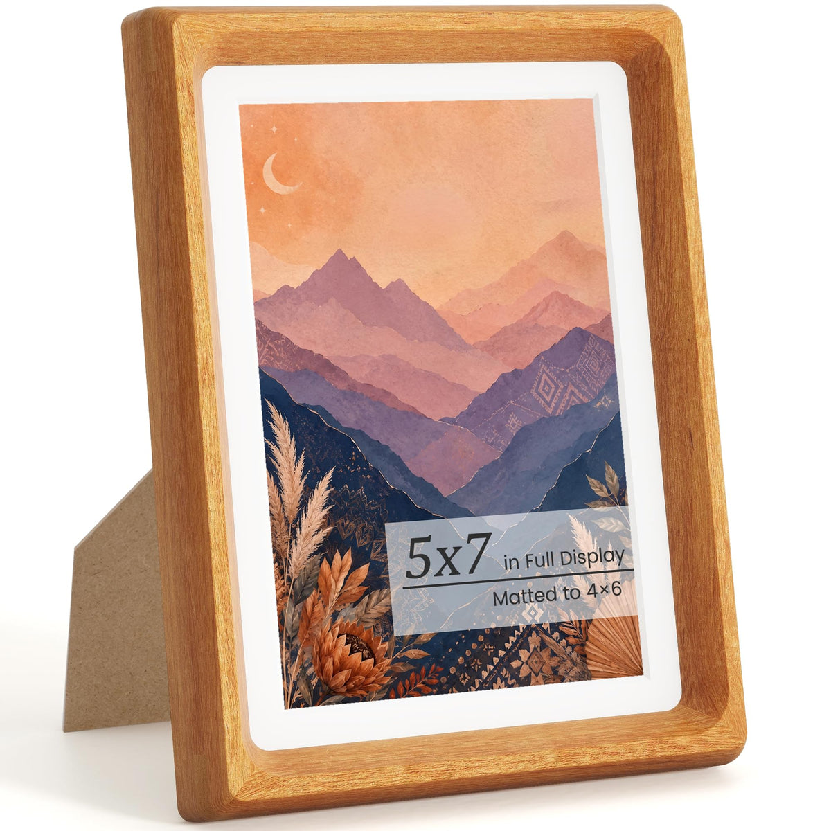 Picture Frames, Solid Walnut Wooden Frame,Round Corner Hand Craft Photo Frame, 11x14 Matted to 8x10, 11 by 14 Document Diploma Frame with HD Real Glass,Wall or Tabletop Display