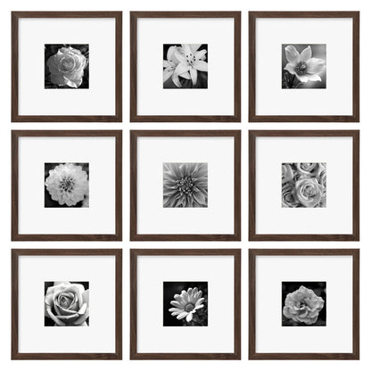 eletecpro Picture Frames Set of 9, 12x12 in, Acrylic Cover, Black