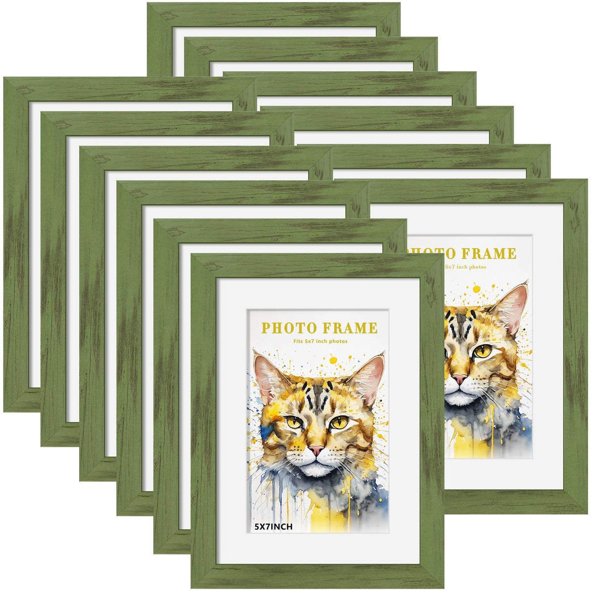 Picrit 8x10 Picture Frame Set of 12, Modern Gallery Wall Frames, Black