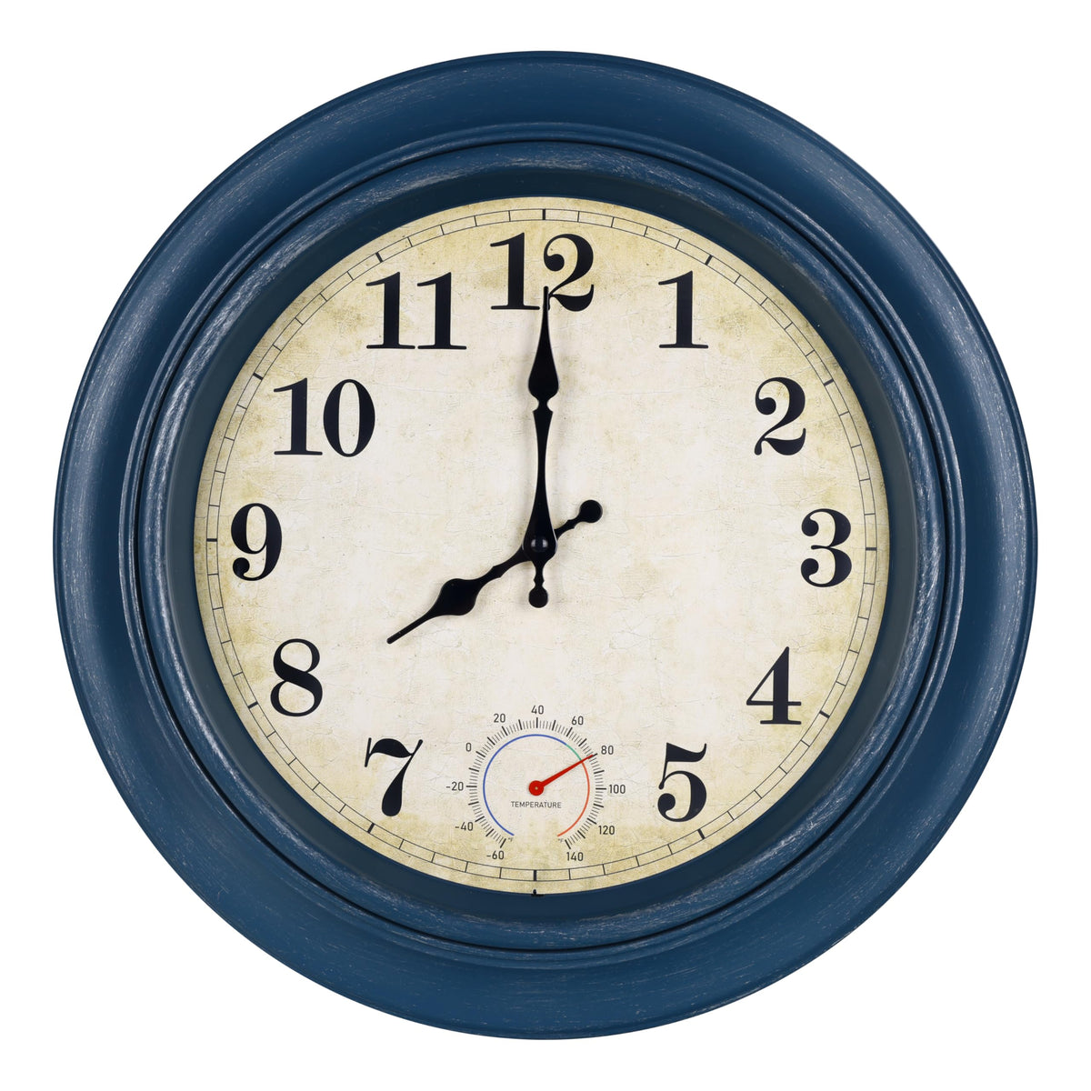 Wall Clock Battery Operated Silent Small Rustic Wall Clocks for Kitchen Bathroom Bedroom 8 Inch Blue