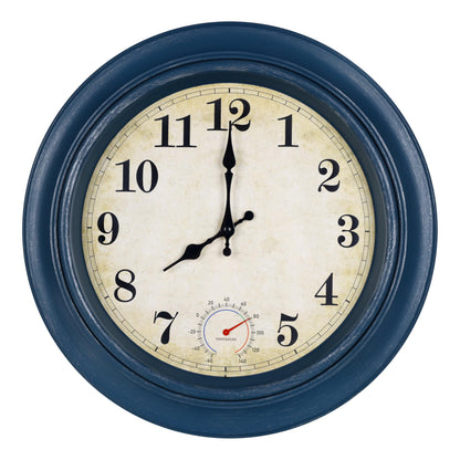 Wall Clock Battery Operated Silent Small Rustic Wall Clocks for Kitchen Bathroom Bedroom 8 Inch Blue