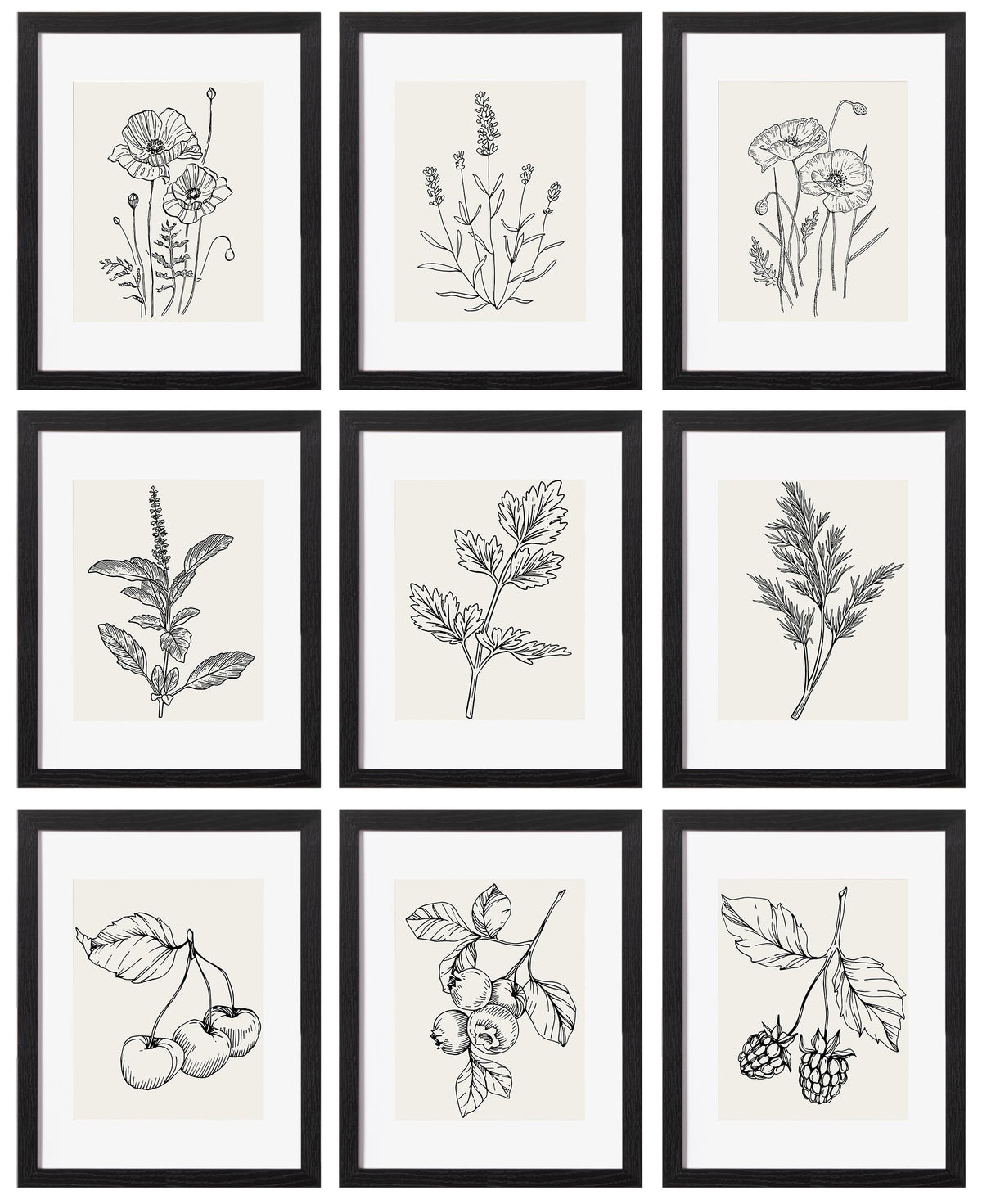 eletecpro Picture Frames Set of 9, 12x12 in, Acrylic Cover, Black