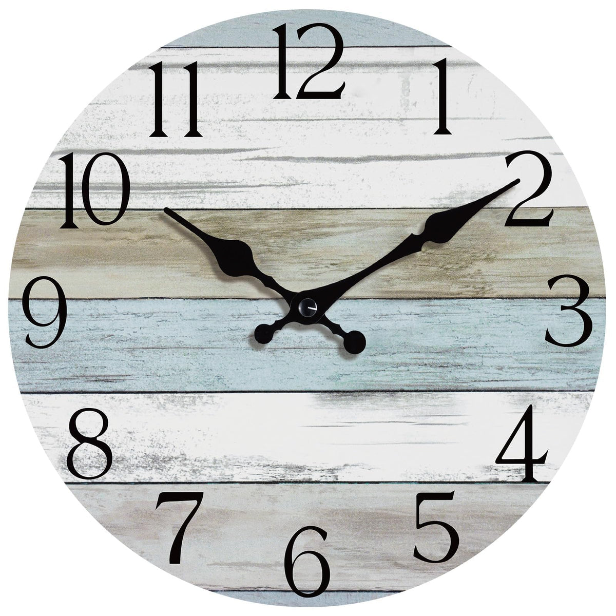 8 Inch Wall Clock, Silent Battery Operated Analog Clock, Blue