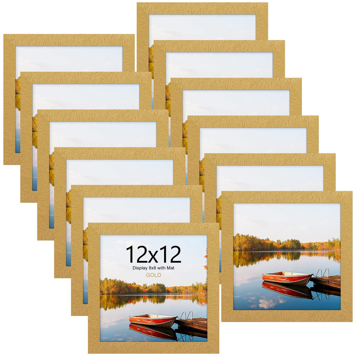 Picrit 8x10 Picture Frame Set of 12, Modern Gallery Wall Frames, Black