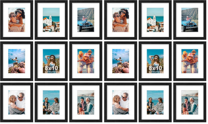 Vittanly 8x10 Picture Frames Set of 9 for Wall or Tabletop Display, Black