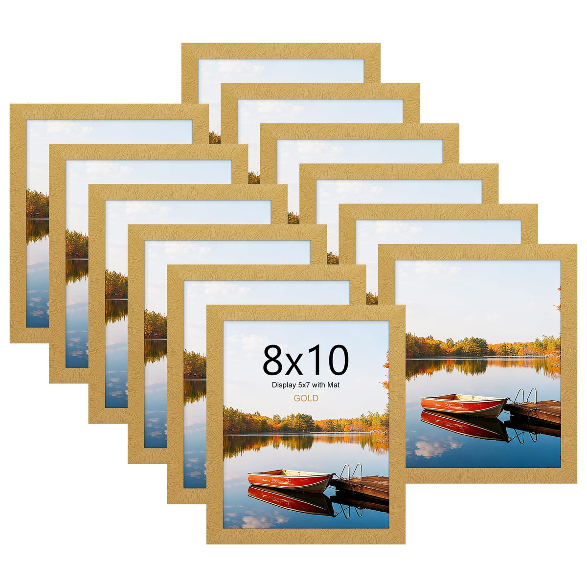 Picrit 8x10 Picture Frame Set of 12, Modern Gallery Wall Frames, Black