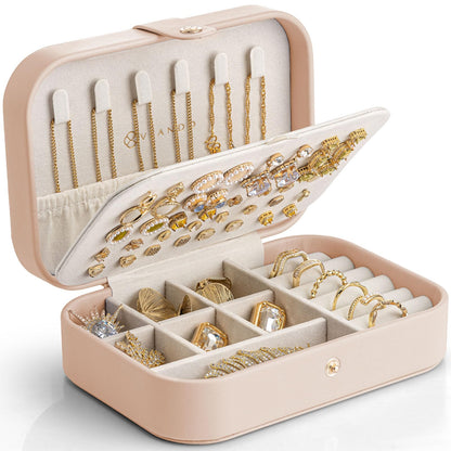 VLANDO Travel Jewelry Case, Portable Jewelry Earring Box Organizer