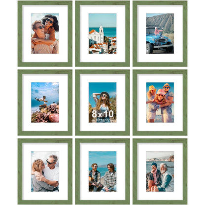 Vittanly 8x10 Picture Frames Set of 9 for Wall or Tabletop Display, Black