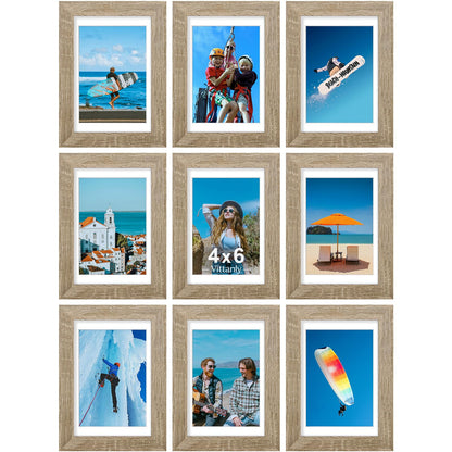 Vittanly 8x10 Picture Frames Set of 9 for Wall or Tabletop Display, Black