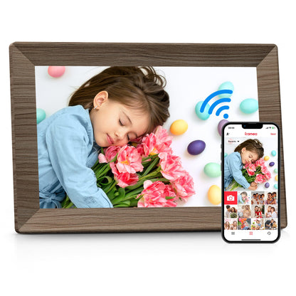 Frameo 10.1 Inch WiFi Digital Picture Frame with 32GB Memory, 1280 x 800 IPS Touch Screen Smart Electronic Photo Frame, Wall Mountable, Auto-Rotate, Share Photos/Videos Via Frameo App from Anywhere