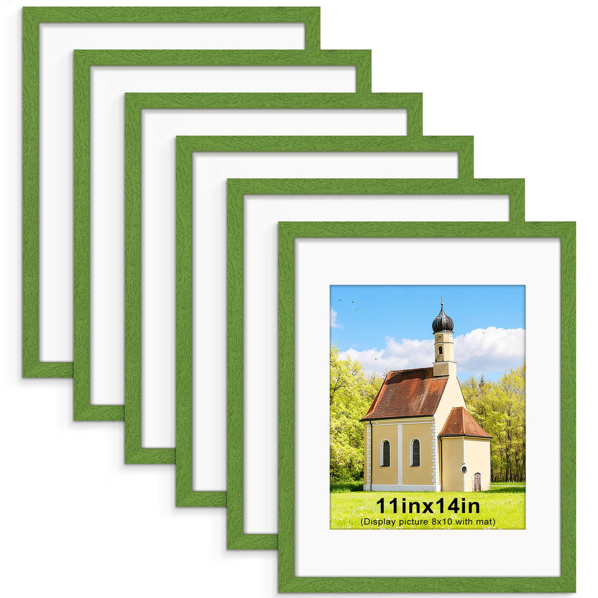 PEALSN 8x10 Picture Frame Set of 6,Wall or Tabletop Display,Black Woodgrain