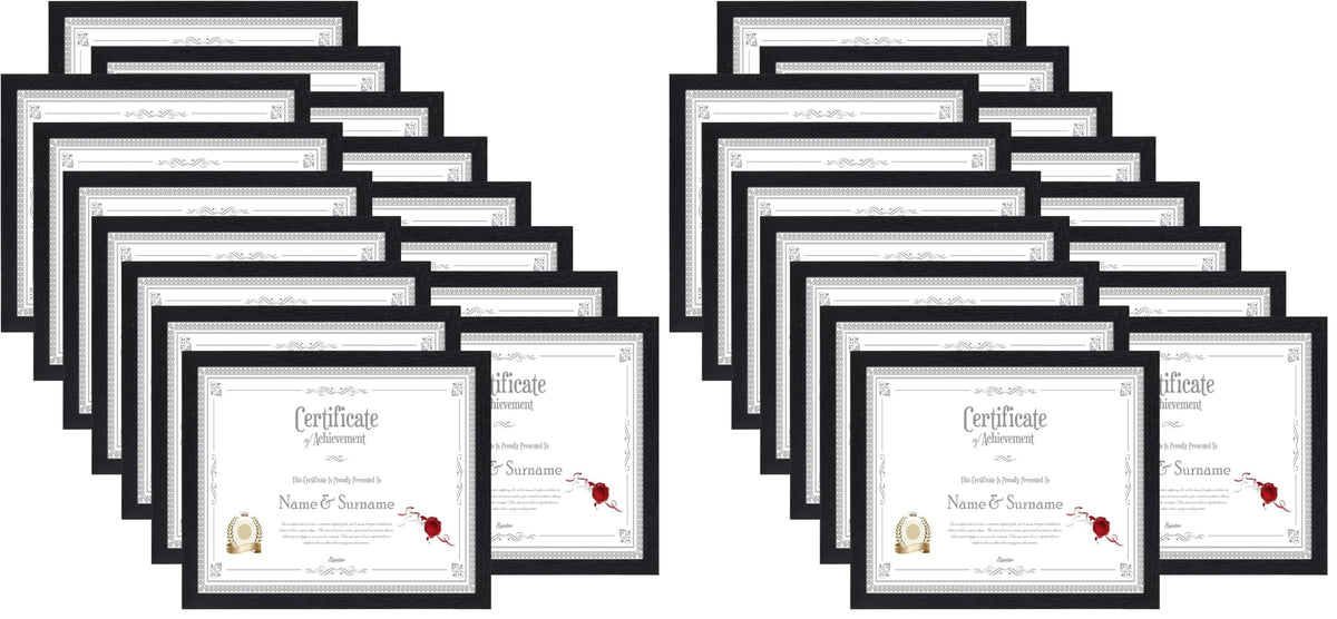 HORLIMER 8x10 Picture Frame Set of 15, Black Picture Frames Display 8 by 10 Photo for Wall or Tabletop