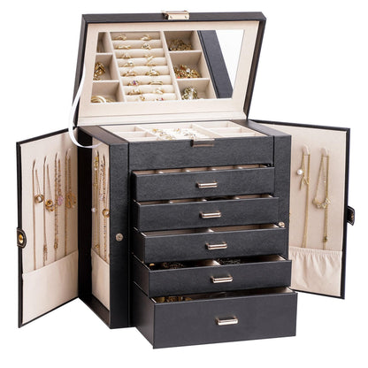 BOOVO Large Jewelry Box for Women 6 Layer