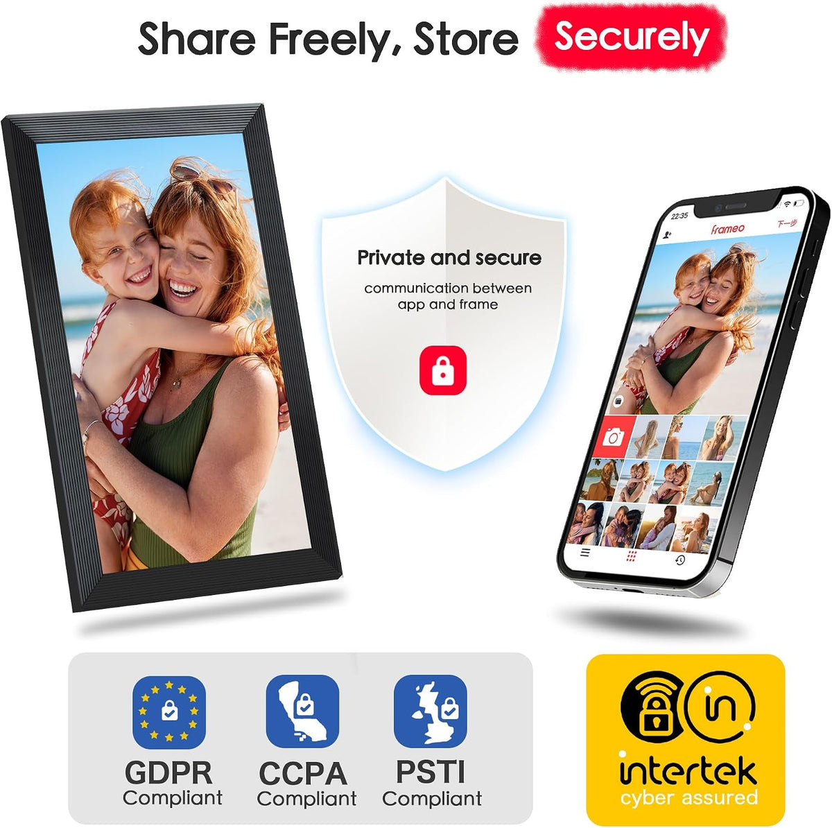 Frameo 15.6" Digital Picture Frame WiFi, Large Display Digital Photo Frame