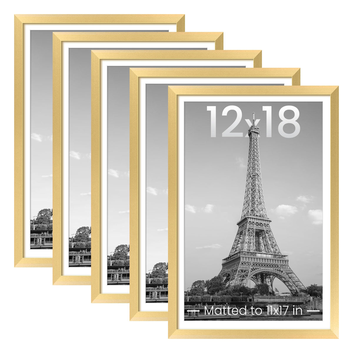 upsimples 8x10 Picture Frames, Gallery Wall Frames Set of 5, Black